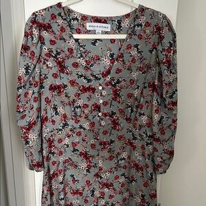 Emma & Michele Long Sleeve Dress -Multi color Floral maxi dress size Large